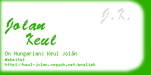 jolan keul business card